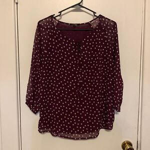 Papermoon EUC purple polka dot blouse Size Small